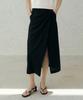 OCTETTE Summer-Wool Classic Wrap Skirts_Black