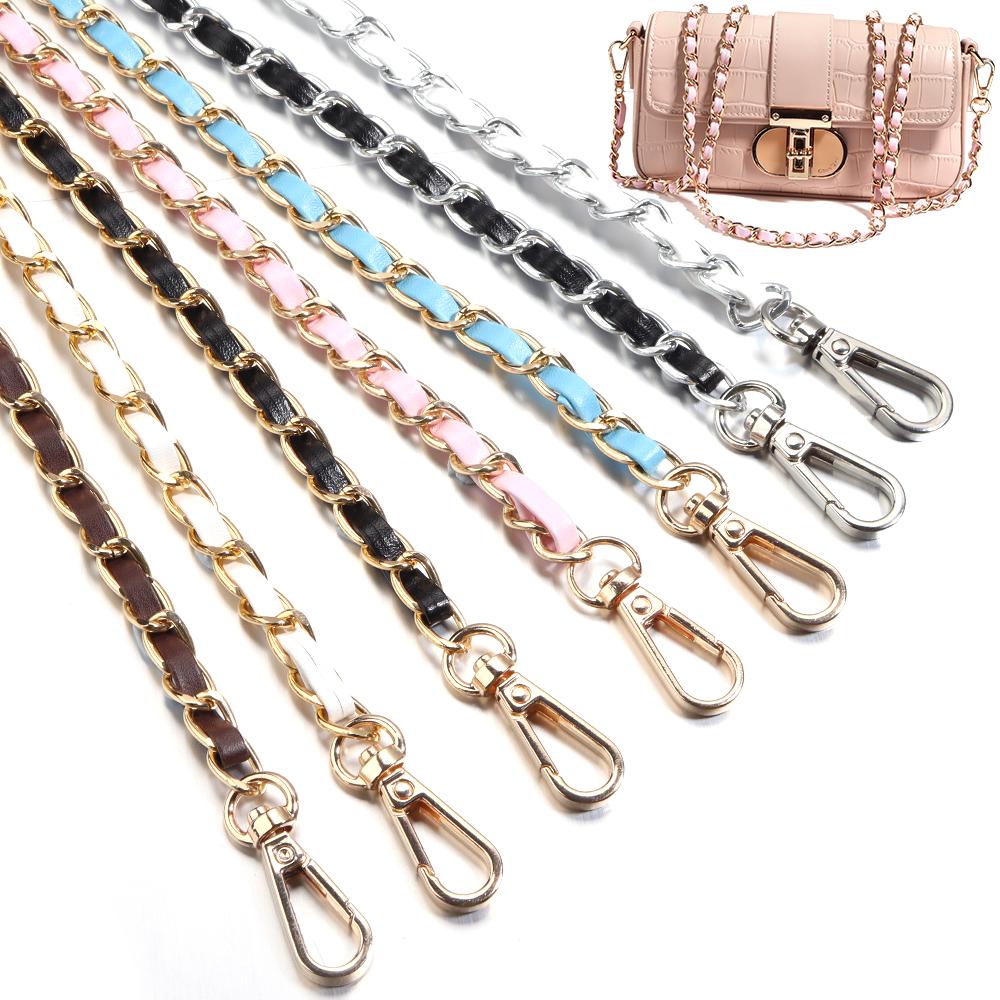PU Leather Metal Chain Crossbody Shoulder Portable Aluminum Bag Chain Straps For DIY Clothing Handbags Decoration Accessories