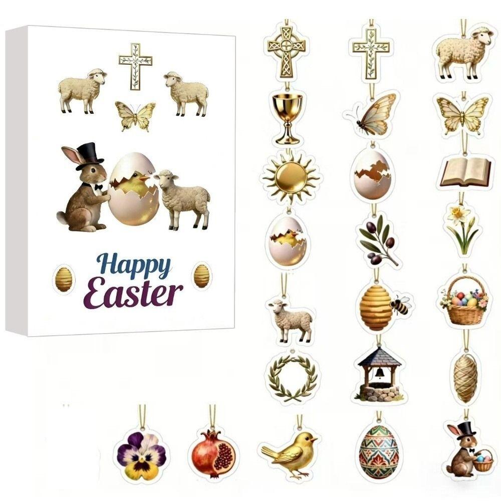 

Acrylic Easter Pendant Decorative Holiday Keepsake Rabbit Advent Calendar Surprise Easter Ornament Decoration Easter Celebration