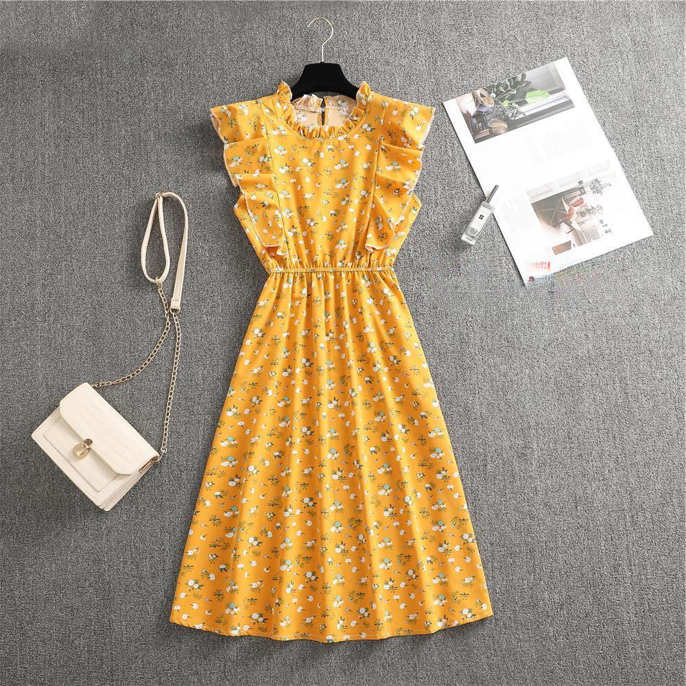 Summer 2023 Women's Polka Dot Chiffon Dress - Loose, Versatile, European and American Style, Mid-Length.