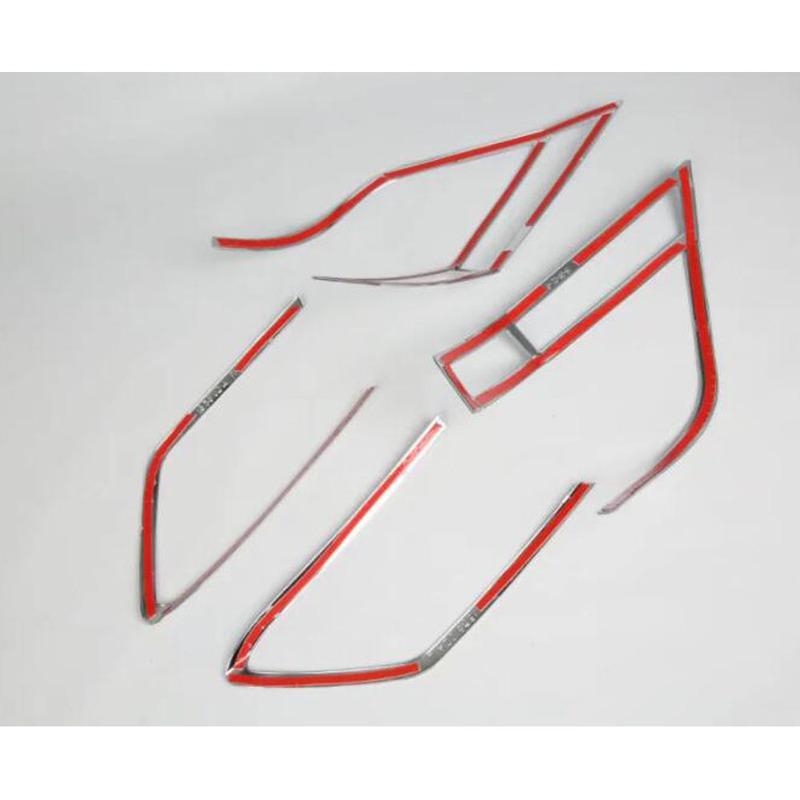 For Volkswagen VW Tiguan L MK2 2016 2017 2018   ABS Chrome Trim Tail Light Rear Back Frame Car Lamp Cover Stick 4pcs