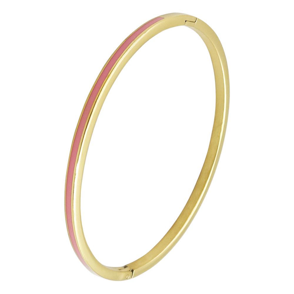 Gold Bamboo Pattern Women's Bracelet with Colored Epoxy Resin