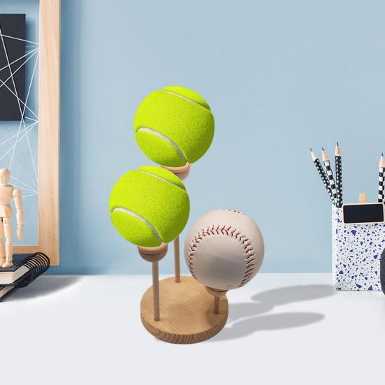 1 Satz Holz Baseball Ausstellungsständer 3 Bälle Show Halter Multifunktion Tennis Golf Sportbälle Basis Desktop Rack Baseball Enthusiast Geschenk