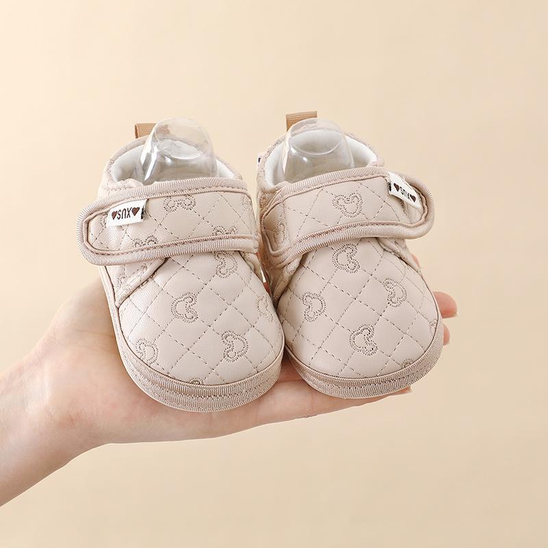 

Зимняя детская хлопковая обувь для малышей 6-12 месяцев, обувь для первых шагов, мягкая подошва, спортивная обувь для младенцев 15 хаки