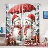 2pcs,Curtains Christmas Snowmen Merry Winter Fun Print Chic Curtains Versatile Fabric Curtains Versatile All Perfect for Living