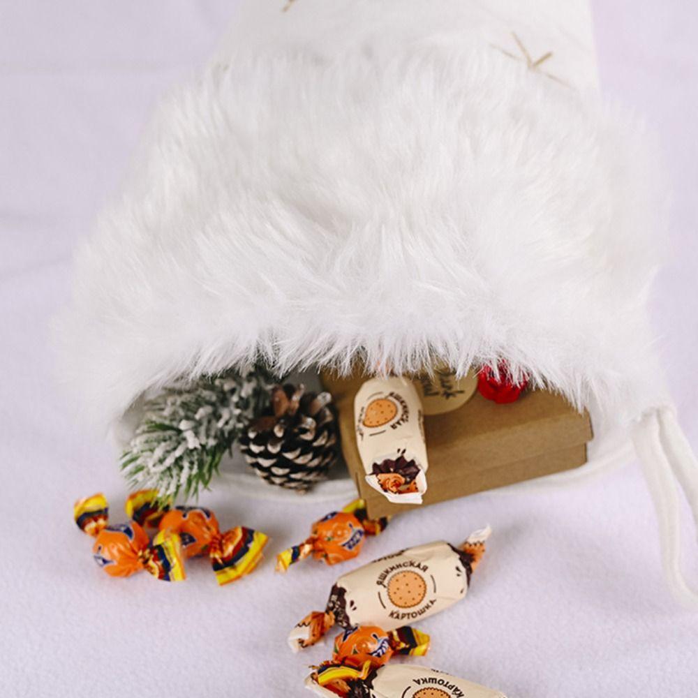 With Pearls White Plush Christmas Stockings Christmas Tree Hanging Ornament  Fireplace