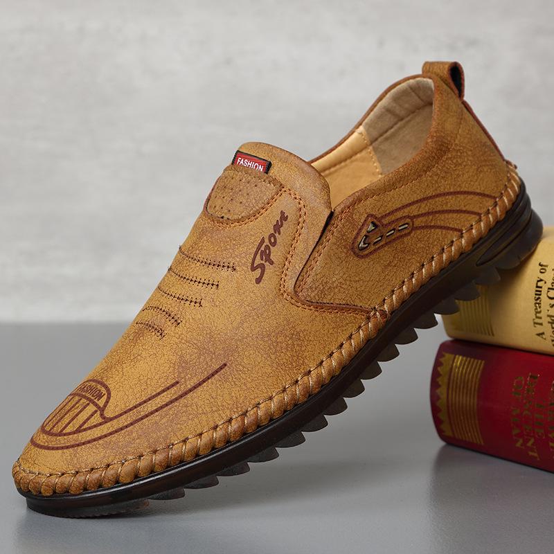 Leather Shoes Men's Spring New Casual Shoes Men's Soft Breathable Foot Cover Men's Shoes Men's
