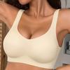 Blue Seamless Wireless Bra with Wide Straps
