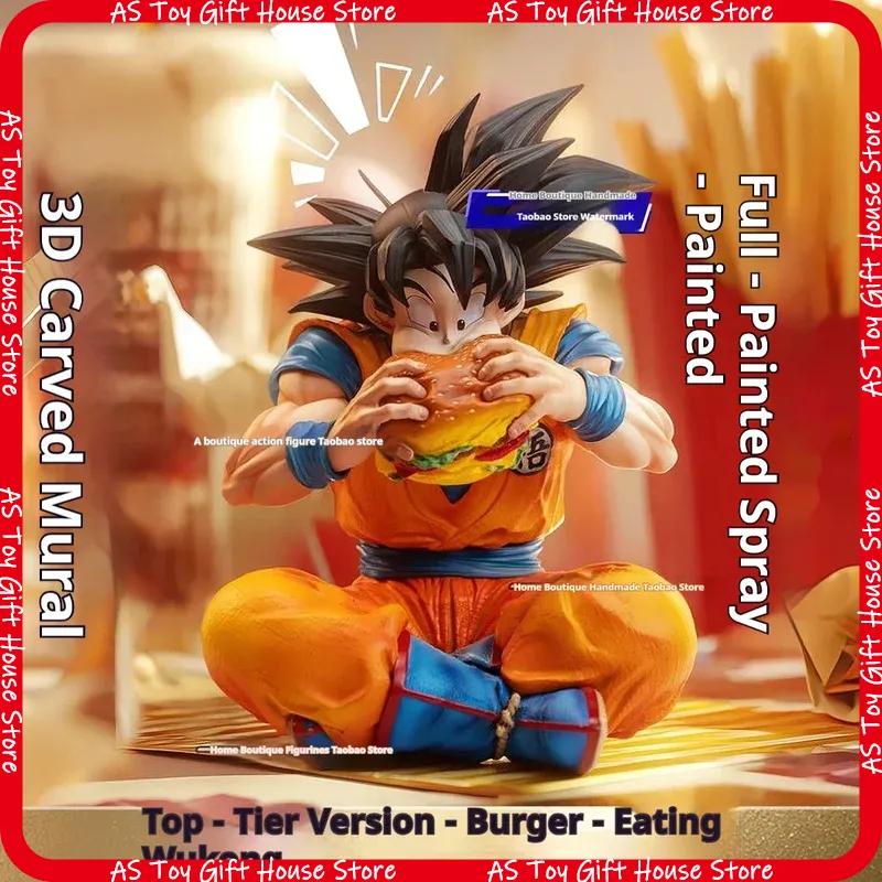 Dragon Ball Son Goku Gk Statue Pvc Figure Eating Hamburger For Car Computer Case Decor Adult Anime Fans Birthday Gift