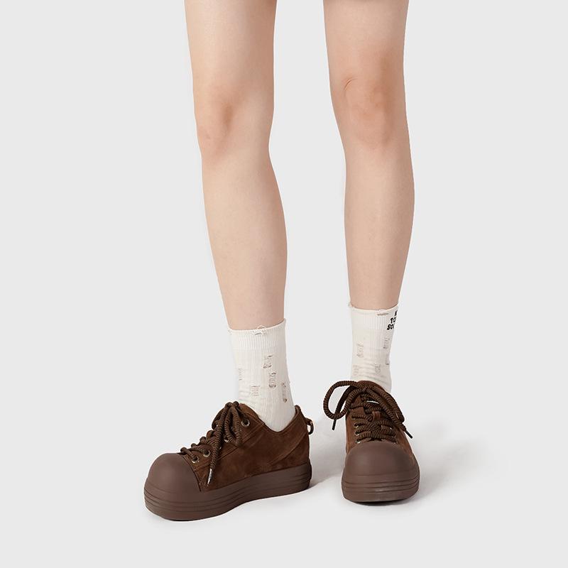 Factory custom big head shoes platform niche Mickey shoes 2025 new ugly cute niche casual versatile anti-velvet women's shoes