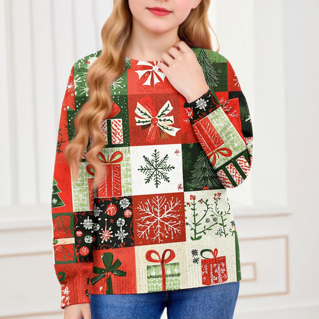 Christmas Day Sweatshirts For Children Boys And Girls Knit Sweater Cute Shirt Fall Crewneck Pullover Tops