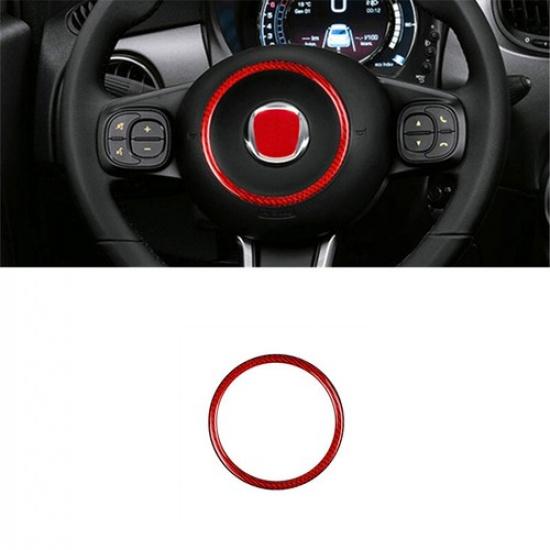 Роскошная красная карбоновая центральная накладка на руль для автомобиля Fiat 500 -