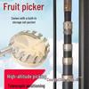Stainless Steel Telescopic Fruit Picker with Multifunctional Landing Net for High-Altitude Use