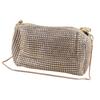 Chain Bling Shoulder Bag PU Leather Fashionable Handbag All Match Waterproof Shoulder Bag with Adjustable Strap Gold S