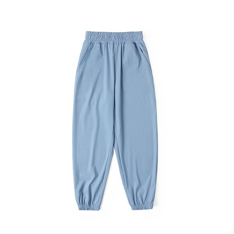 Children's Clothing Ice Silk Solid Color Summer Ultra-Thin Ankle-Tied Quick-Dry Pants