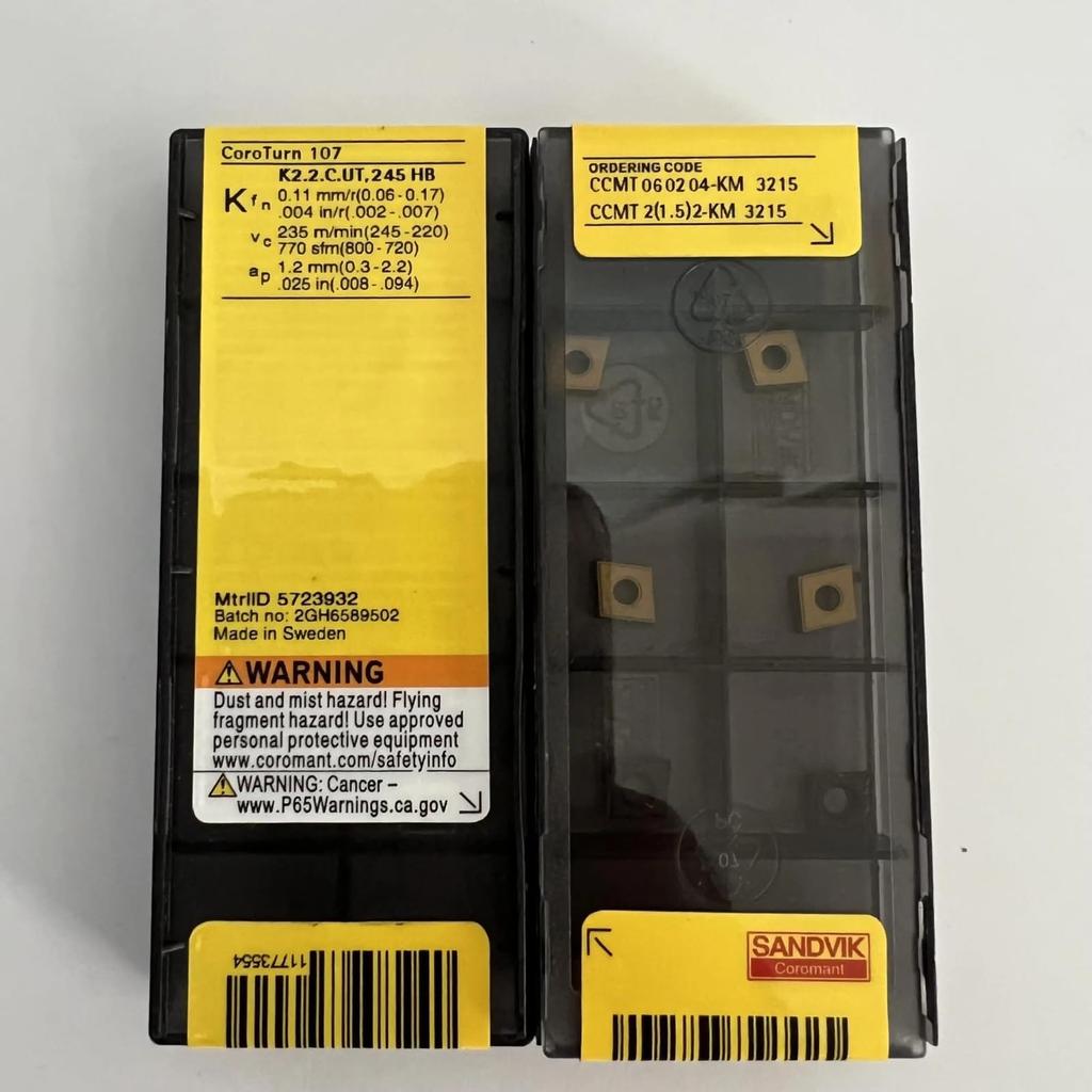 Original Sandvik / CCMT060204-KM 3215 Carbide CNC Blade 10 PCS