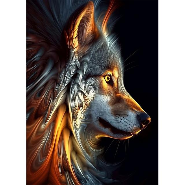 Golden Glowing Animal On Black Background Prints Poster Canvas Painting Modern Wall Art Pictures Living Room Bedroom Home Decor