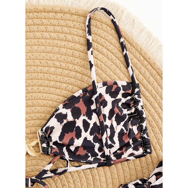 Sexig Leopard Micro Bikini Dam Badkläder Kvinna Badkläder Mini Trosa Tvådelat Bikiniset Strandkläder Badkläder
