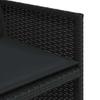 5 Piece Outdoor Dining Set with Cushions Black Poly Rattan