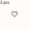 2pcs Stainless Steel Plating Earrings, Heart-shaped Earring Decorations, Fashion Pendant Decorations