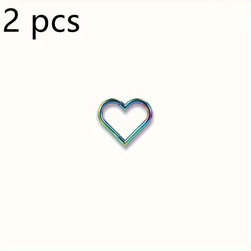 2pcs Stainless Steel Plating Earrings, Heart-shaped Earring Decorations, Fashion Pendant Decorations