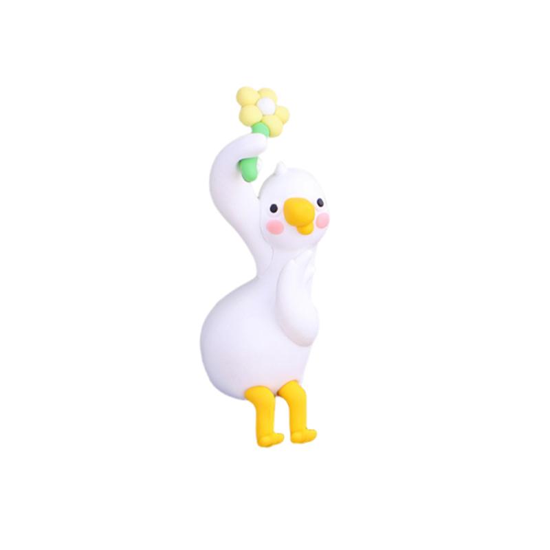 Cartoon Animal Decor For Desk Car Dashboard TV Monitor Gift Idea Cute 3D Duck Figurine Mini Resin Duck Ornament