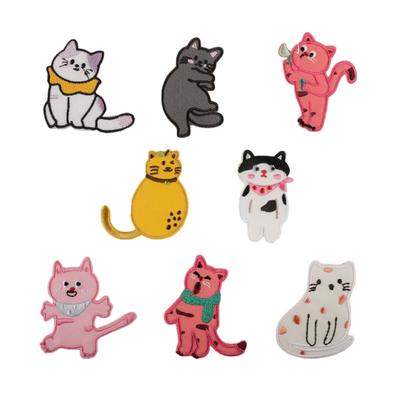 Lovely Cats Theme Cloth Patches Embroidery Applique Repair Patches Sewing Supply For Decorating Garment Accessories 8PCS