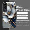 Elegant Lotus Artistic Flower Pattern Tempered Glass Phone Case for Oneplus 13 R 12 11 10 9 Nord CE4 3 2 Lite ACE3 Pro 5G Cover