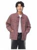 Xintang Men's Retro Washed Multi-Pocket Workwear Jacket with Turn-Down Collar