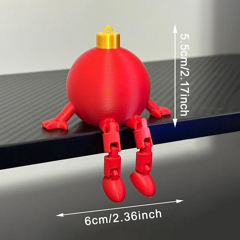 3D spausdintas Kalėdų eglutės žaisliukas, Kalėdų eglutės papuošimas su judančia jungtimi, Kalėdinės dekoracijos, Šventinė stalo puošmena, Statulėlė