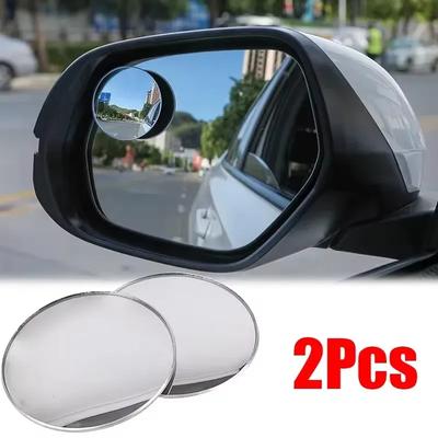 2pcs Car Blind Spot Convex Mirror New Suction Cup Mounted Auxiliary Rearview Mirror 360° Rotation Wide-Angle Small Round Mirrors