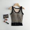 Women's Fashion With Chest Pad Striped Short Small Vest Outside Sleeveless Camisole Bottoming Tops