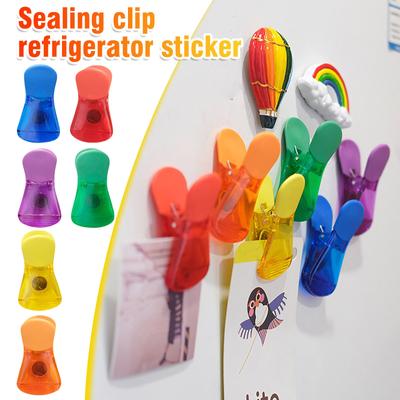 Clip en plastique à aspiration magnétique pour cuisine, autocollant pour réfrigérateur, autocollant magnétique pour photo, un ensemble de clips d'étanchéité pour la maison, autocollant de message, aimant en fer