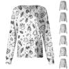 Women's Casual Long Sleeve Single Breasted Printed Dry- Top