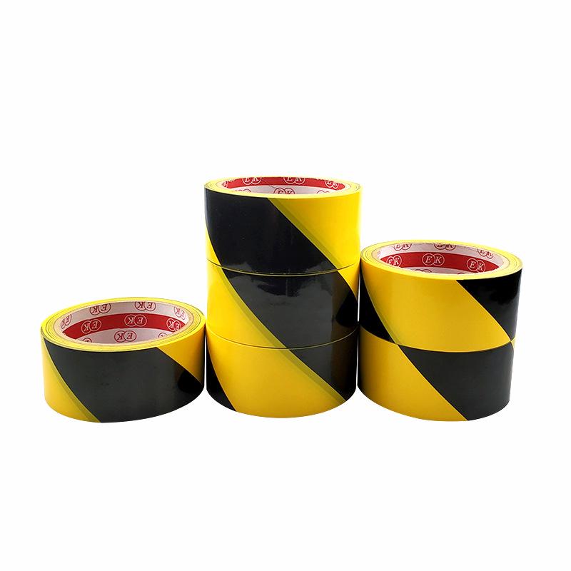 Durable Black/Yellow Zebra Caution Tape – Stick-on PVC Warning Tape for Floors (18Y)