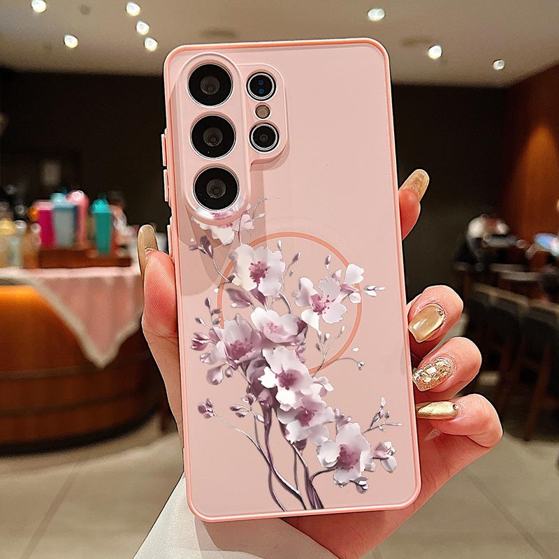 Cartoon Daisies Flower Pattern Case For Samsung S26 Edge S25 FE S24 Plus S23 S22 Ultra A15 A16 A17 A35 A36 A37 A54 A55 A56 A57 5G Magnetic Matte Cover