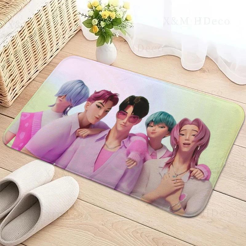 Kpop D-demon Hunters Floor Mat Rectangle Anti-slip Home Soft Badmat Front Door Indoor Outdoor Mat Welcome Doormat