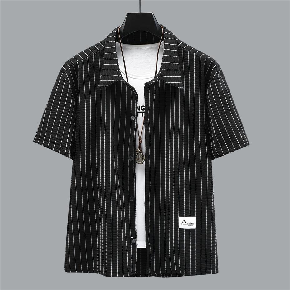 Men's Sets Summer Stripe Shirt Short Fashion Casual Stripe Suits for Men Plus Size 10XL 11XL Suits Summer Clothes