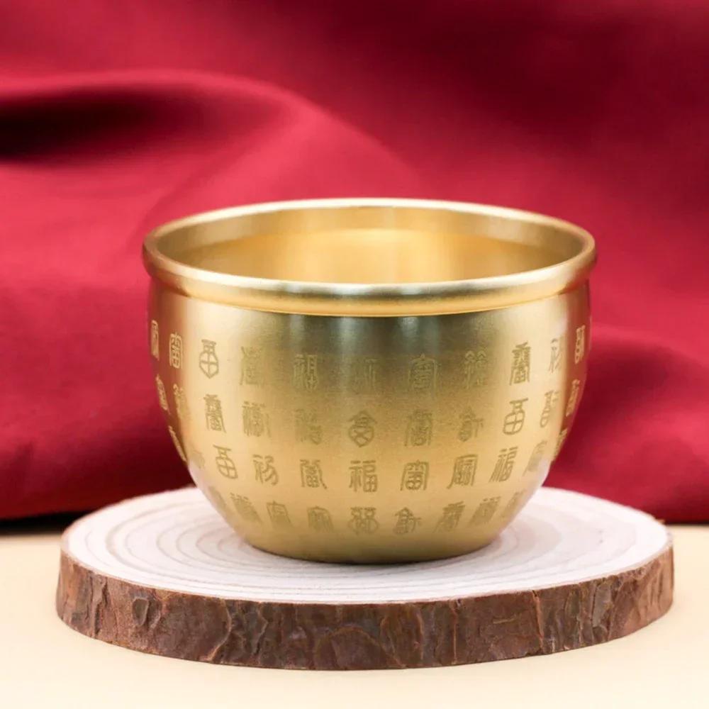 Hundred Blessings Brass Bowl Fortunate Attract Wealth Good Luck Magical Power Treasure Bowls