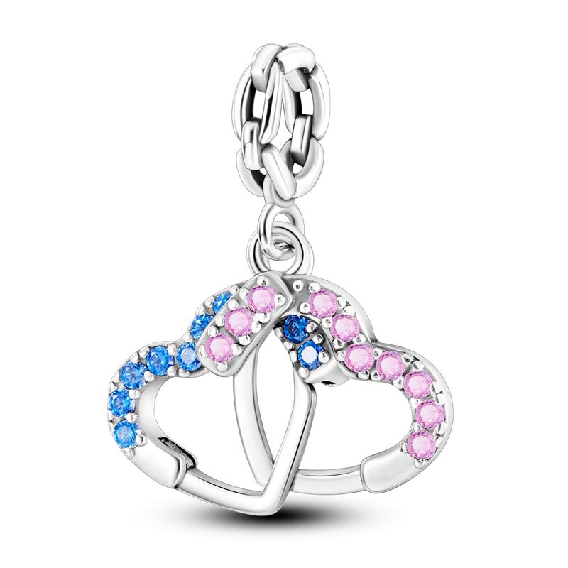 925 Silver Valentine's Day Love Pink Series Beads Suitable For Pan Bracelet Diy Anniversary Jewelry Gift