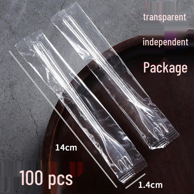 ZISIZ Individually Wrapped Disposable Plastic Fruit Forks