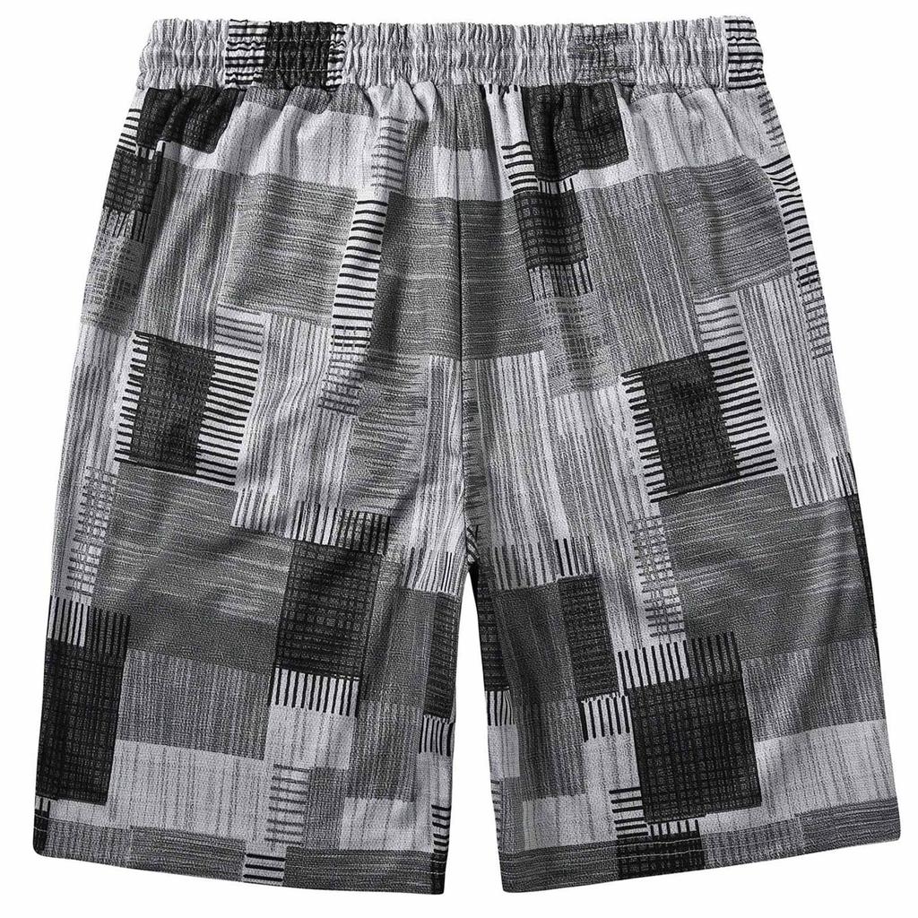 Herren Freizeit Sommer Shorts Leicht Atmungsaktiv Elastischer Bund Kordelzug Strandshorts mit Taschen für Outdoor-Aktivitäten