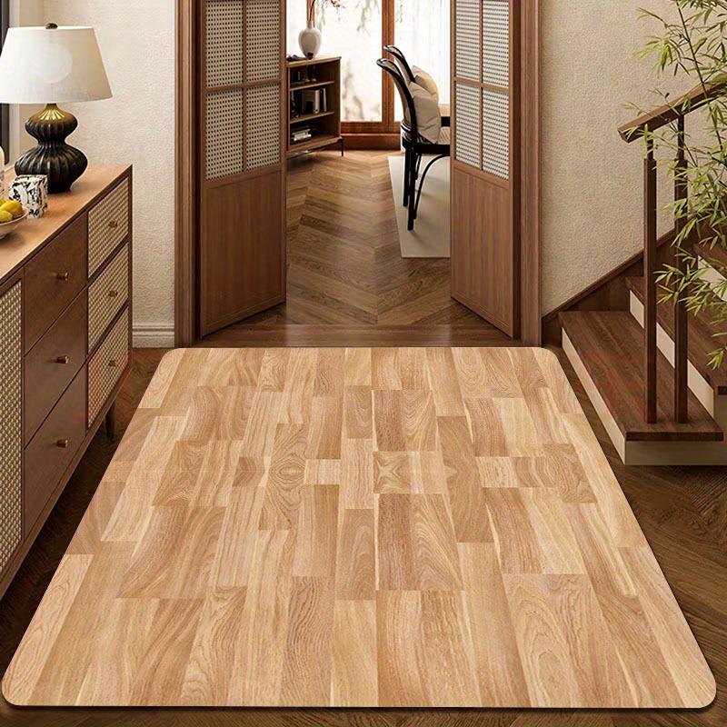 

Flannel Printed Wood Grain Rug Natural Brown Pattern Living Room Floor Mat Anti Slip Soft Carpet Home Decor For Entryway 60x90cm