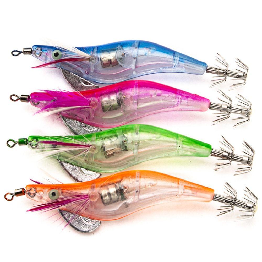 10CM Squid Hook PVC Fishing Bait Durable Wood Shrimp Lures  Fishing