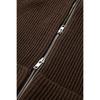 Customellow Loose Fit Turtleneck Knit Zip Vest Brown Cwwaw25901brd
