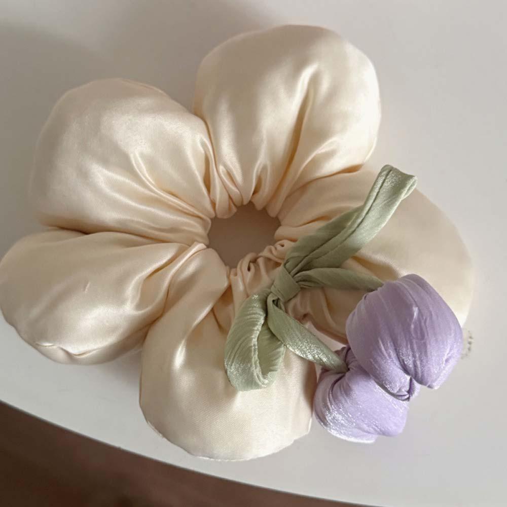 Elastic Flower Scrunchies Oversize Exaggerated Hair Ring Fashion Tulip Big Hair Rope Women