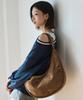 SHOOPEN Suede Half Moon Crossbody Bag Hpabggf907