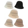 Basin Hat Hand-Crocheted Hollow Design Fisherman Hat Short Brim UV Protection Summer Travel Hat Headwear