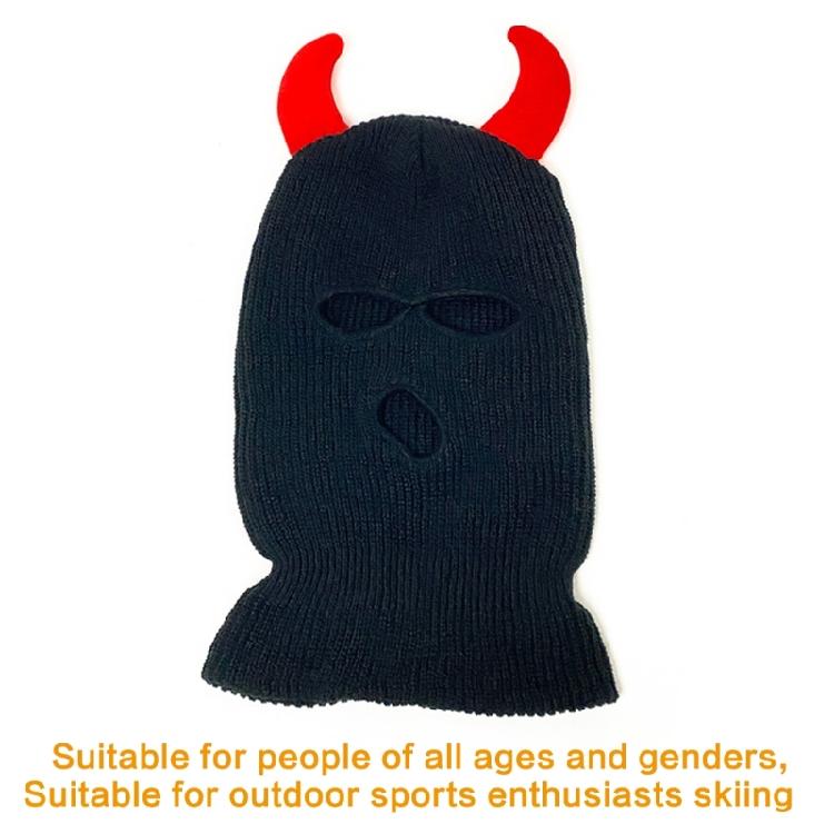 Devil Horn Halloween Caps Breathable Warm Balaclava Caps Adult Winter Cycling Hat Party Hat Soft Face Cover Caps