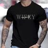 "Wifey Mrs. Smith" Text Print T-Shirt,Lightweight T-Shirt Breathable Cool, Comfortable Wear